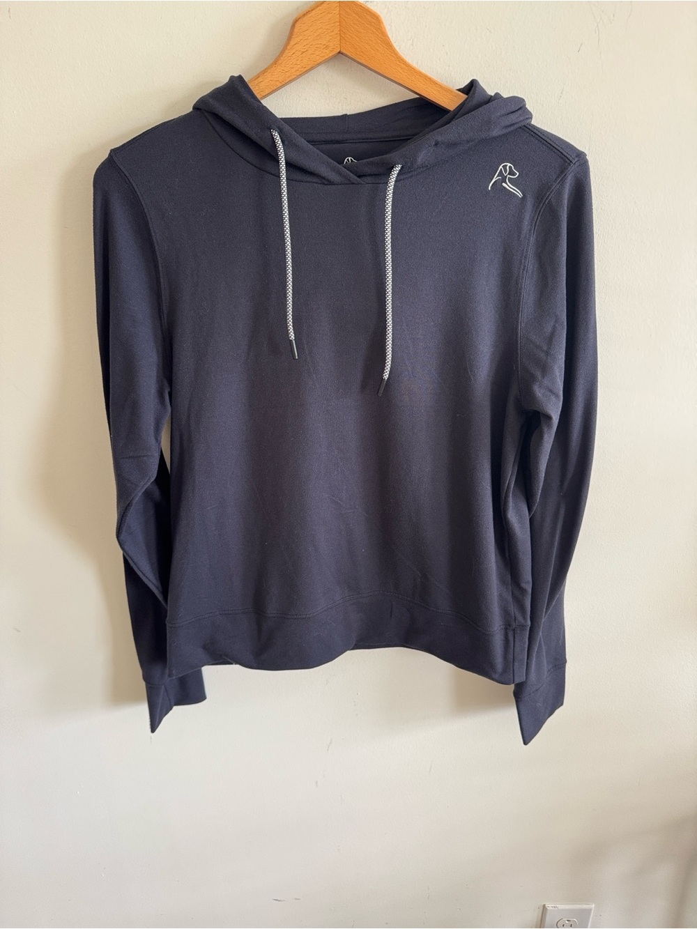 Rhoback navy blue hooded performance sweatshirt size small